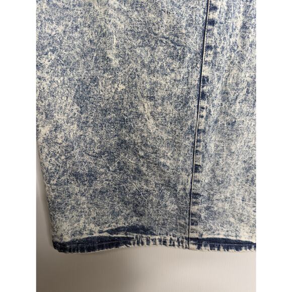 Vintage 80's Acid Wash Jean Midi Skirt American Legend Painter Style - Picture 8 of 11